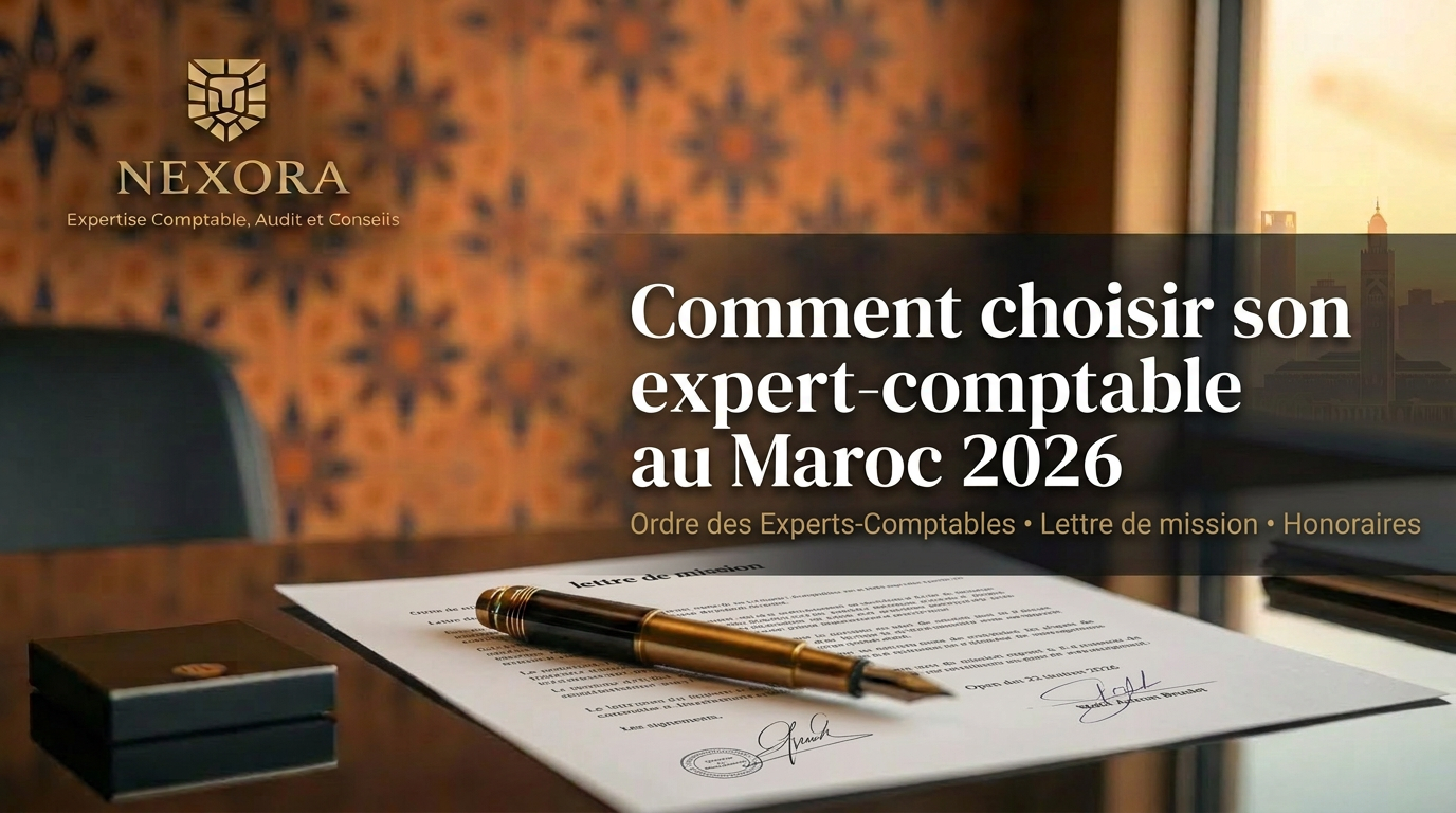 Comment choisir son expert-comptable au Maroc en 2026 — critères de sélection, Ordre des Experts-Comptables, lettre de mission — NEXORA Expertise Comptable, Audit et Conseils Comment choisir son expert-comptable au Maroc en 2026 — critères de sélection, Ordre des Experts-Comptables, lettre de mission — NEXORA Expertise Comptable, Audit et Conseils