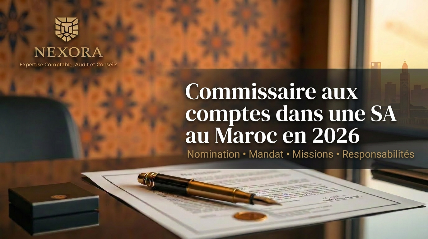 Commissaire aux comptes dans une société anonyme au Maroc en 2026 — nomination, mandat et missions — NEXORA Expertise Comptable, Audit et Conseils Commissaire aux comptes dans une société anonyme au Maroc en 2026 — nomination, mandat et missions — NEXORA Expertise Comptable, Audit et Conseils