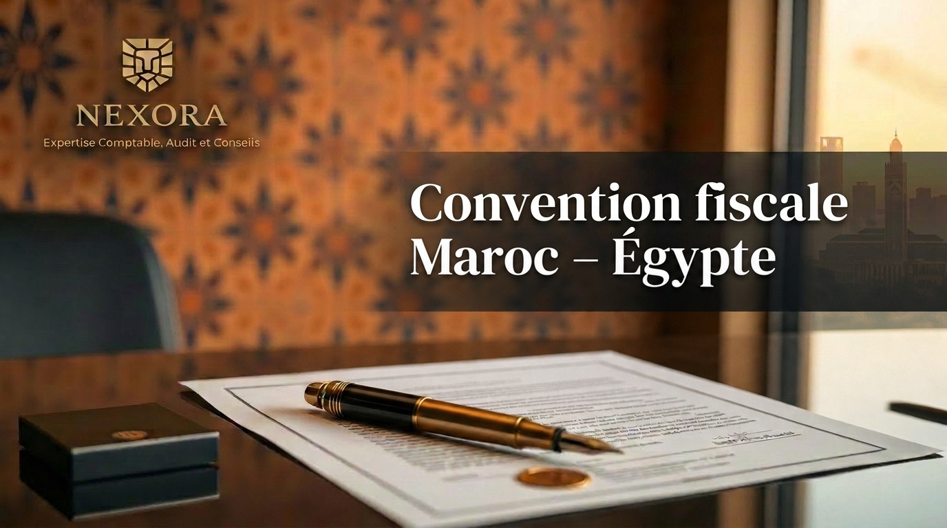 Convention fiscale Maroc – Égypte — dividendes, intérêts, redevances et établissement stable — NEXORA Expertise Comptable, Audit et Conseils Convention fiscale Maroc – Égypte — dividendes, intérêts, redevances et établissement stable — NEXORA Expertise Comptable, Audit et Conseils